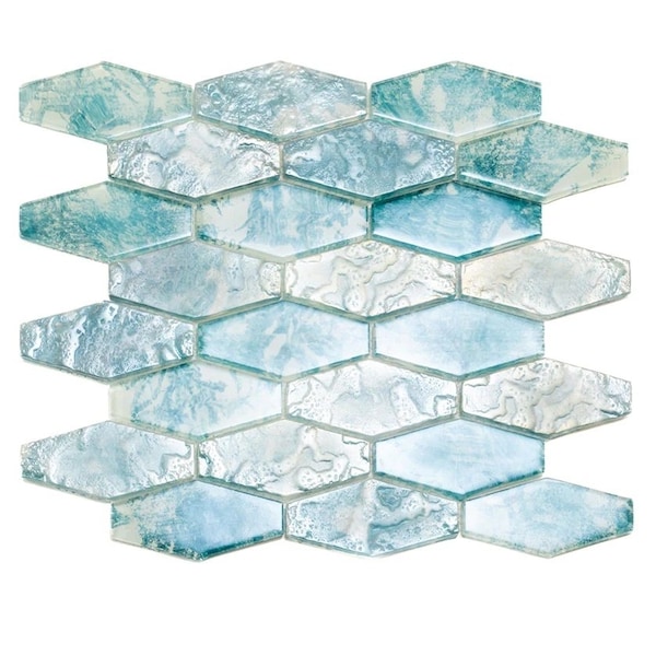 Apollo Tile Verre 10.63 in. x 11.7 in. Matte Blue Glass Mosaic Wall and Floor Tile 8.6 sq ft/case - 10 pack SEA88EL05AQA - main